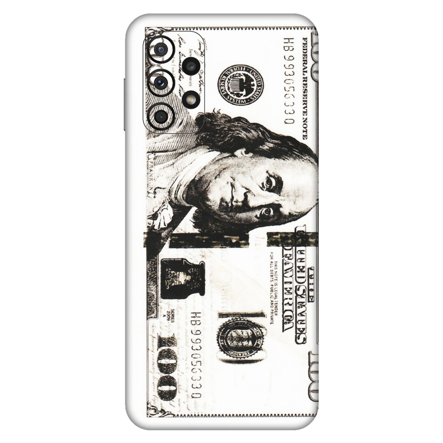 Samsung A/S Series Phone Skins (All Models) - 100 Dollar Currency - Transparent Finish (T-01) Samsung Galaxy A23 (5G)