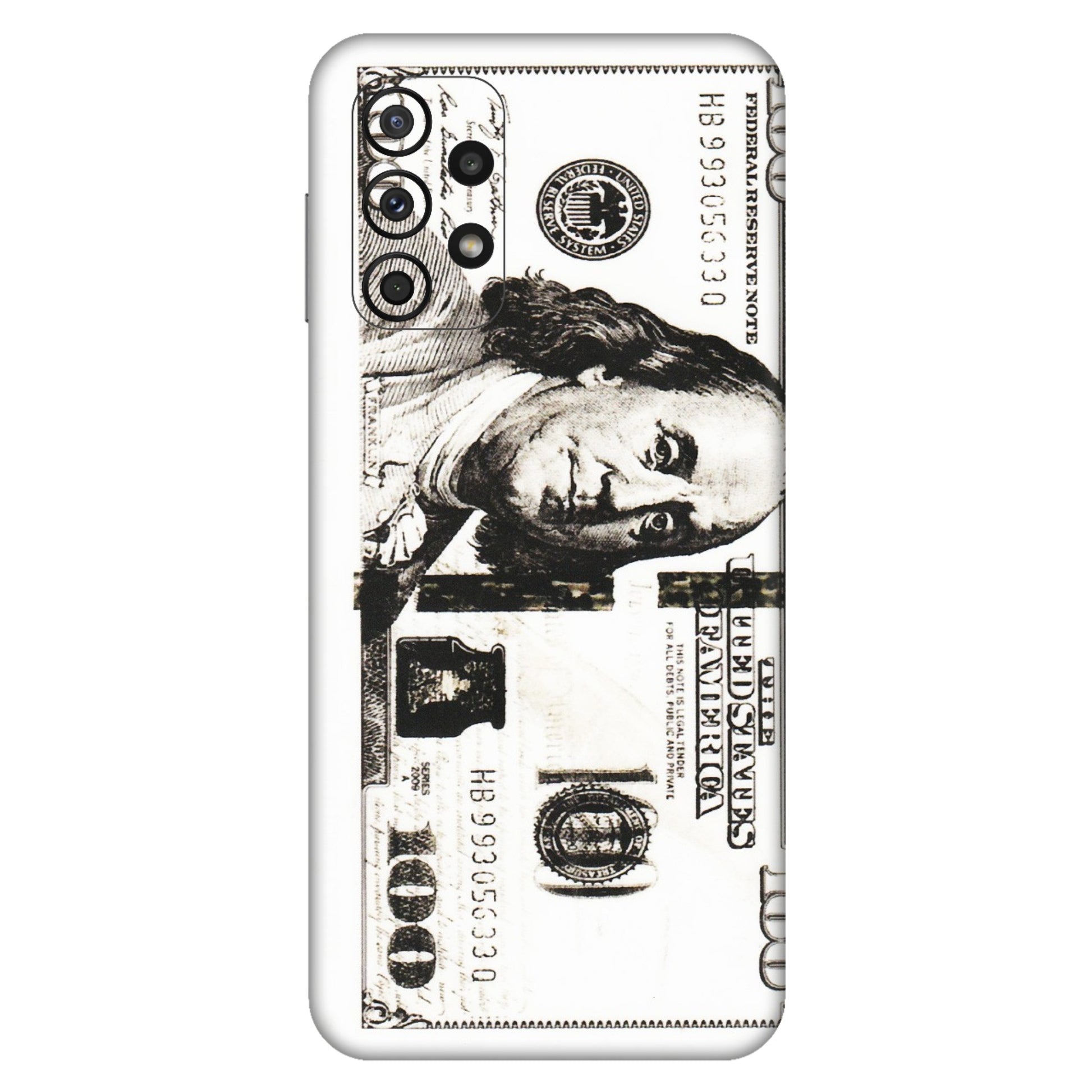 Samsung A/S Series Phone Skins (All Models) - 100 Dollar Currency - Transparent Finish (T-01) Samsung Galaxy A23 (5G)