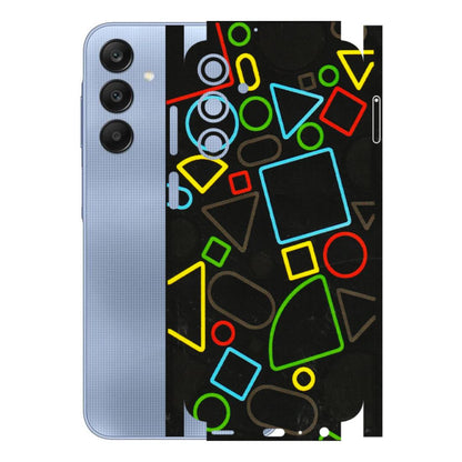 Samsung A/S Series Phone Skins (All Models) - Black Shapes - 3D Embossed Finish (L-131) Samsung Galaxy A25 (5G)