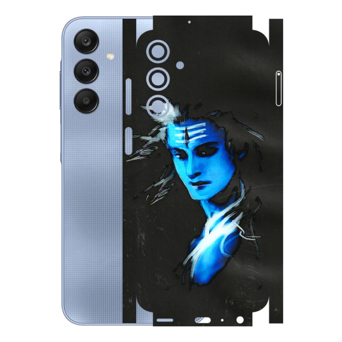 Samsung A/S Series Phone Skins (All Models) - Har Har Mahadev Blue/Black - 3D Embossed Finish (L-185) Samsung Galaxy A25 (5G)