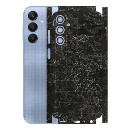 Samsung A/S Series Phone Skins (All Models) - Black map Texture - 3D Embossed Finish (L-201) Samsung Galaxy A25 (5G)