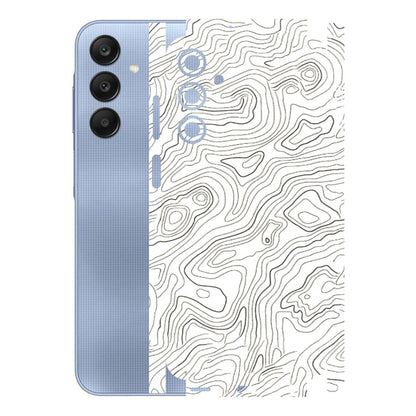Samsung A/S Series Phone Skins (All Models) - White Black Swirls - 3D Embossed Finish (L-219) Samsung Galaxy A25 (5G)