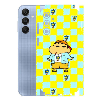 Samsung A/S Series Phone Skins (All Models) - Yellow Blue Shinchan Cute - 3D Embossed Finish (L-221) Samsung Galaxy A25 (5G)