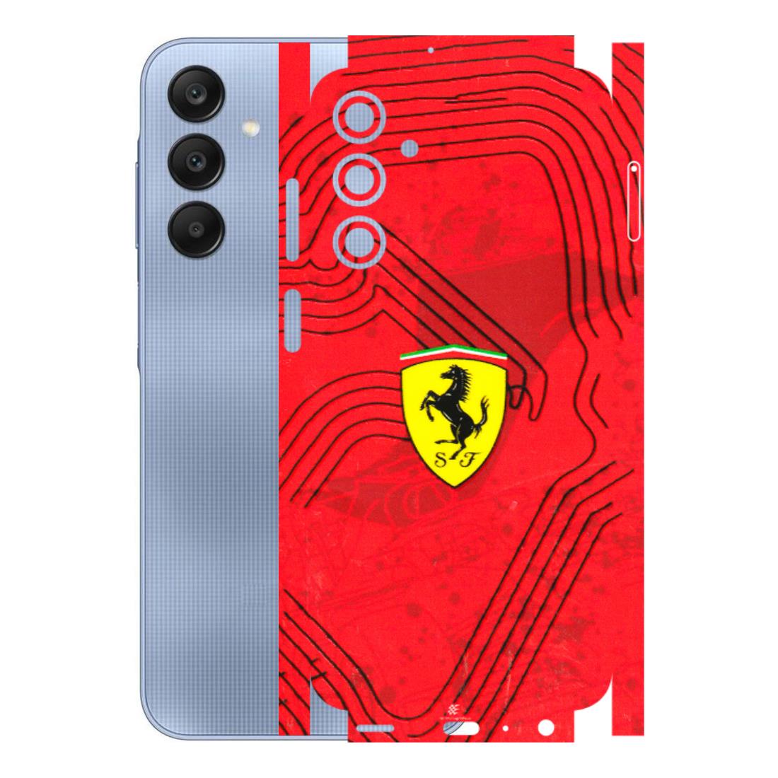 Samsung A/S Series Phone Skins (All Models) - Red Ferrari Logo Stylish - 3D Embossed Finish (L-238) Samsung Galaxy A25 (5G)