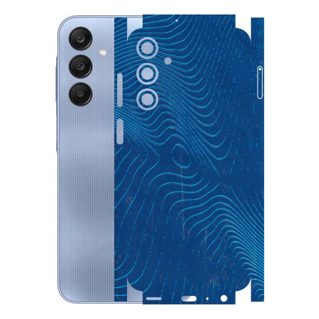 Samsung A/S Series Phone Skins (All Models) - Abstract Blue Line Map - 3D Embossed Finish (L-272) Samsung Galaxy A25 (5G)
