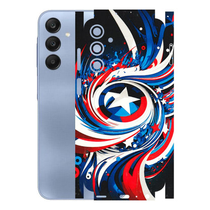 Samsung A/S Series Phone Skins (All Models) - Captain America Logo - 3D Embossed Finish (L-307) Samsung Galaxy A25 (5G)