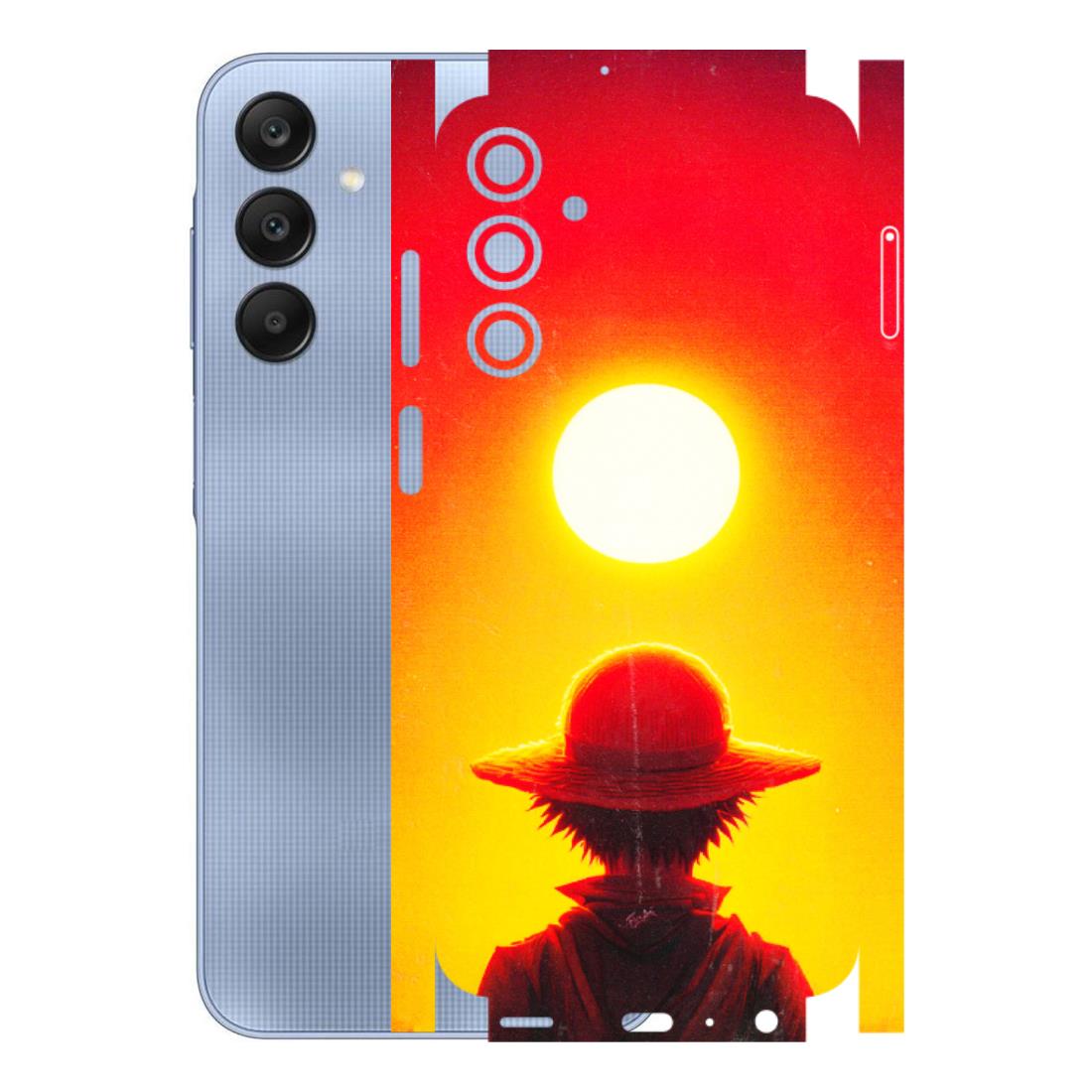 Samsung A/S Series Phone Skins (All Models) - Cool Sunset With Monkey D.Luffy Anime - 3D Embossed Finish (L-329) Samsung Galaxy A25 (5G)