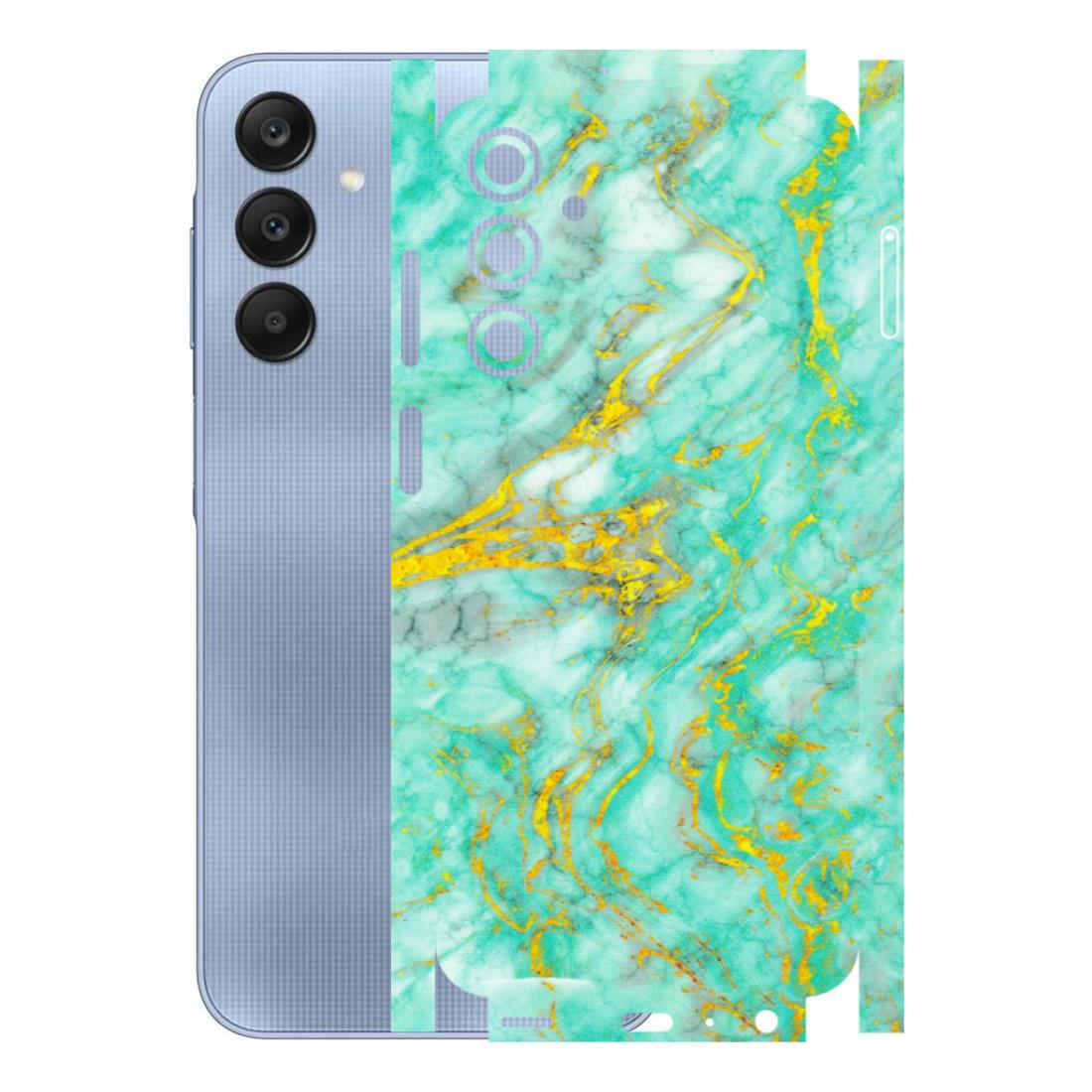 Samsung A/S Series Phone Skins (All Models) - Green And Gold Marble Feel - Matte Finish (M-16) Samsung Galaxy A25 (5G)