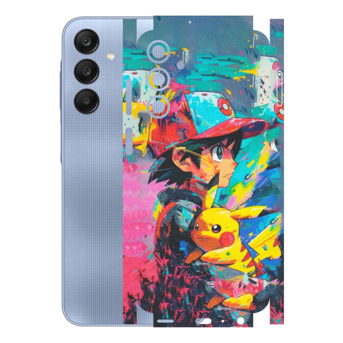 Samsung A/S Series Phone Skins (All Models) - Ash & Pikachu - Matte Finish (M-26) Samsung Galaxy A25 (5G)