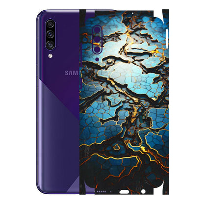 Samsung A/S Series Phone Skins (All Models) - Blue Gold Abstract - 3D Embossed Finish (L-11) Samsung Galaxy A30s