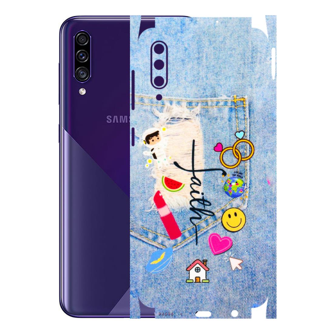 Samsung A/S Series Phone Skins (All Models) - Denim Jeans Pocket - 3D Embossed Finish (L-134) Samsung Galaxy A30s