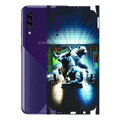 Samsung A/S Series Phone Skins (All Models) - Stock Market Sensex Bear vs Bulls - 3D Embossed Finish (L-15) Samsung Galaxy A30s