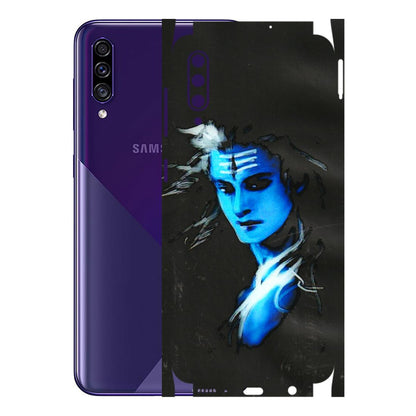 Samsung A/S Series Phone Skins (All Models) - Har Har Mahadev Blue/Black - 3D Embossed Finish (L-185) Samsung Galaxy A30s