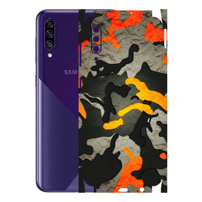 Samsung A/S Series Phone Skins (All Models) - Orange Camouflage - 3D Embossed Finish (L-204) Samsung Galaxy A30s