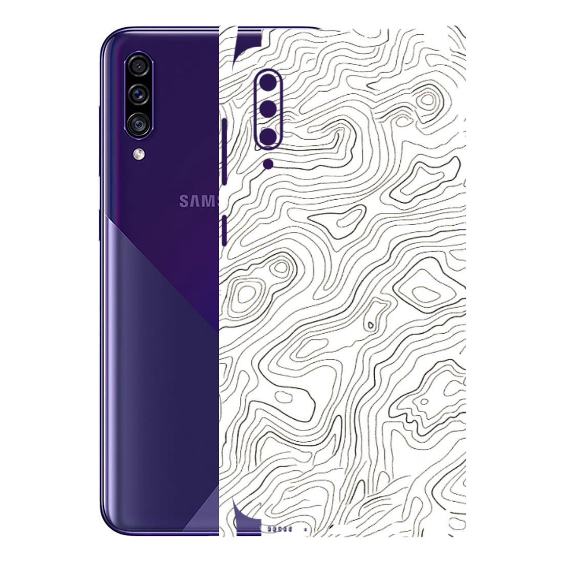 Samsung A/S Series Phone Skins (All Models) - White Black Swirls - 3D Embossed Finish (L-219) Samsung Galaxy A30s