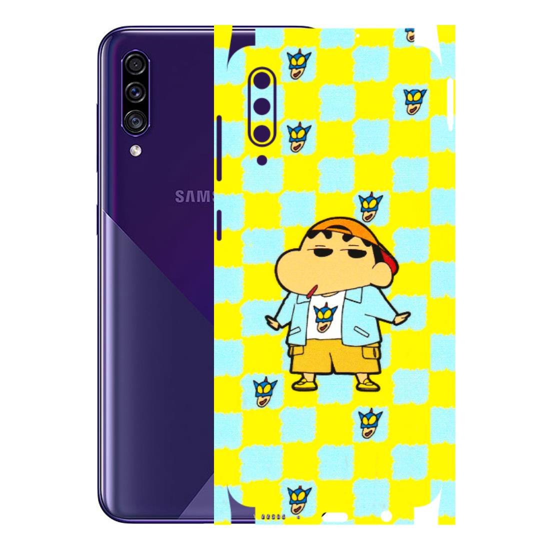 Samsung A/S Series Phone Skins (All Models) - Yellow Blue Shinchan Cute - 3D Embossed Finish (L-221) Samsung Galaxy A30s