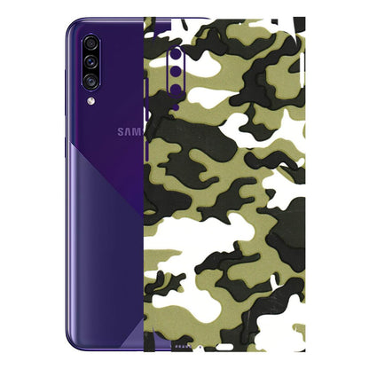 Samsung A/S Series Phone Skins (All Models) - Camouflages White And Green - 3D Embossed Finish (L-243) Samsung Galaxy A30s