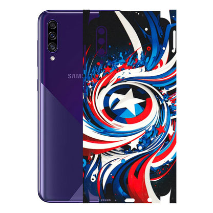 Samsung A/S Series Phone Skins (All Models) - Captain America Logo - 3D Embossed Finish (L-307) Samsung Galaxy A30s
