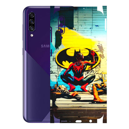 Samsung A/S Series Phone Skins (All Models) - New Spiderman Bat Logo - 3D Embossed Finish (L-309) Samsung Galaxy A30s