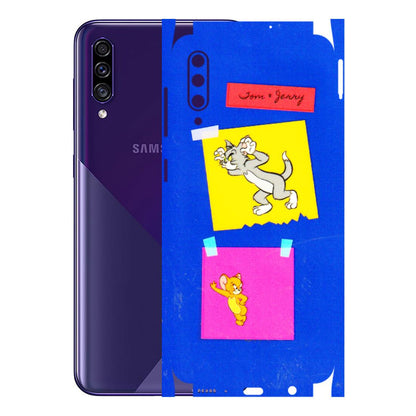 Samsung A/S Series Phone Skins (All Models) - Tom N Jerry Sticky Notes - 3D Embossed Finish (L-88) Samsung Galaxy A30s