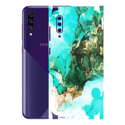 Samsung A/S Series Phone Skins (All Models) - The Blue Gold Marble - Matte Finish (M-124) Samsung Galaxy A30s