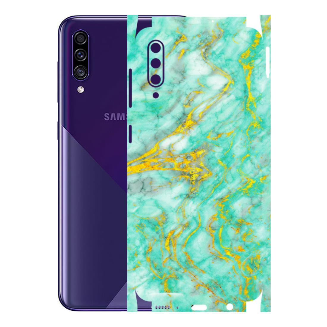 Samsung A/S Series Phone Skins (All Models) - Green And Gold Marble Feel - Matte Finish (M-16) Samsung Galaxy A30s
