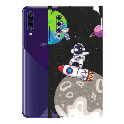 Samsung A/S Series Phone Skins (All Models) - Astronaut Vibing Toon Running - Matte Finish (M-39) Samsung Galaxy A30s
