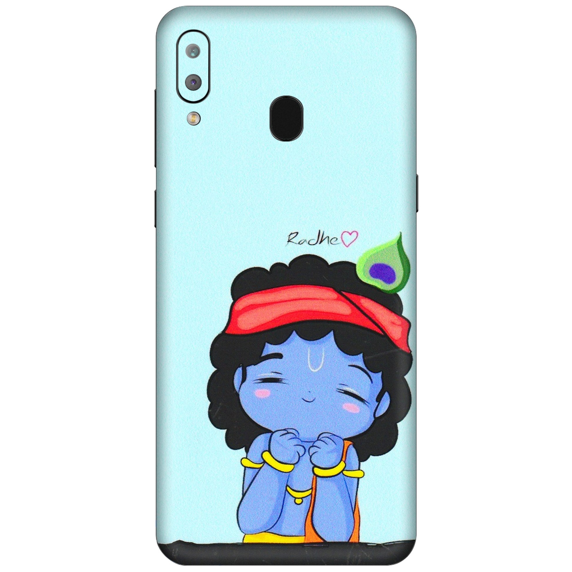 Samsung A/S Series Phone Skins (All Models) - Radhe Radhe Cute Toon - 3D Embossed Finish (L-05) Samsung Galaxy A30