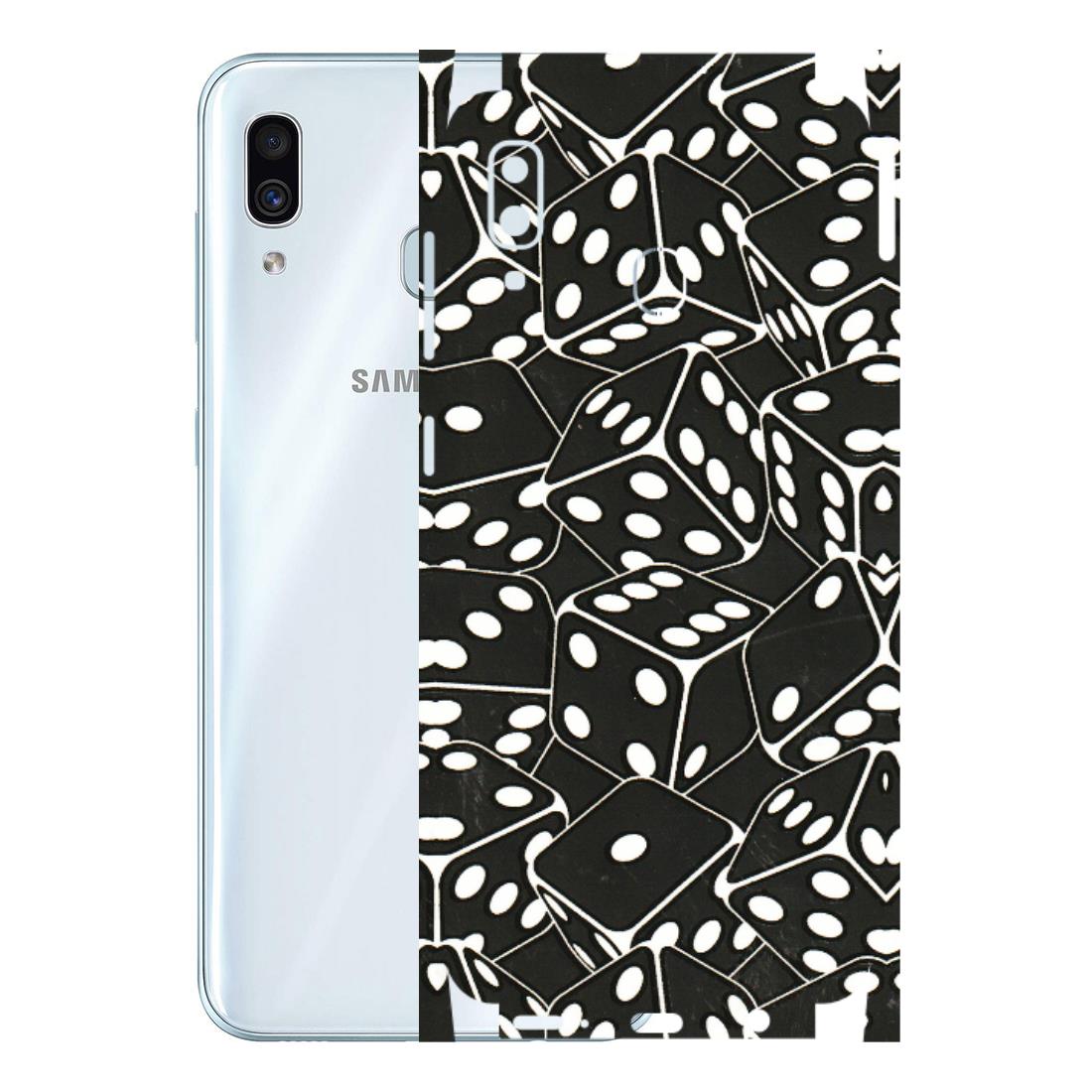 Samsung A/S Series Phone Skins (All Models) - Big Black Dices - 3D Embossed Finish (L-106) Samsung Galaxy A30