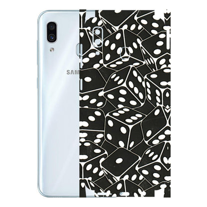 Samsung A/S Series Phone Skins (All Models) - Big Black Dices - 3D Embossed Finish (L-106) Samsung Galaxy A30