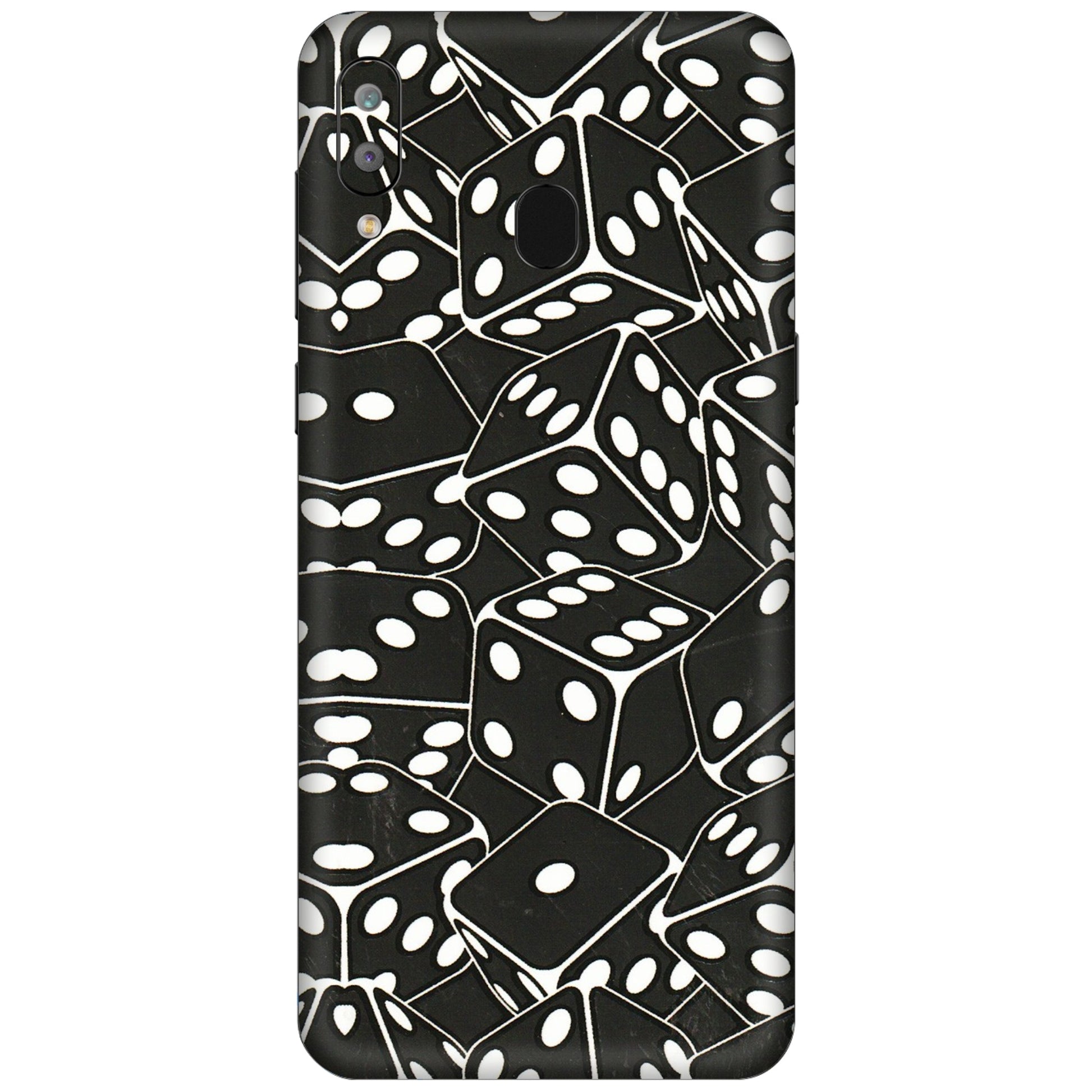 Samsung A/S Series Phone Skins (All Models) - Big Black Dices - 3D Embossed Finish (L-106) Samsung Galaxy A30