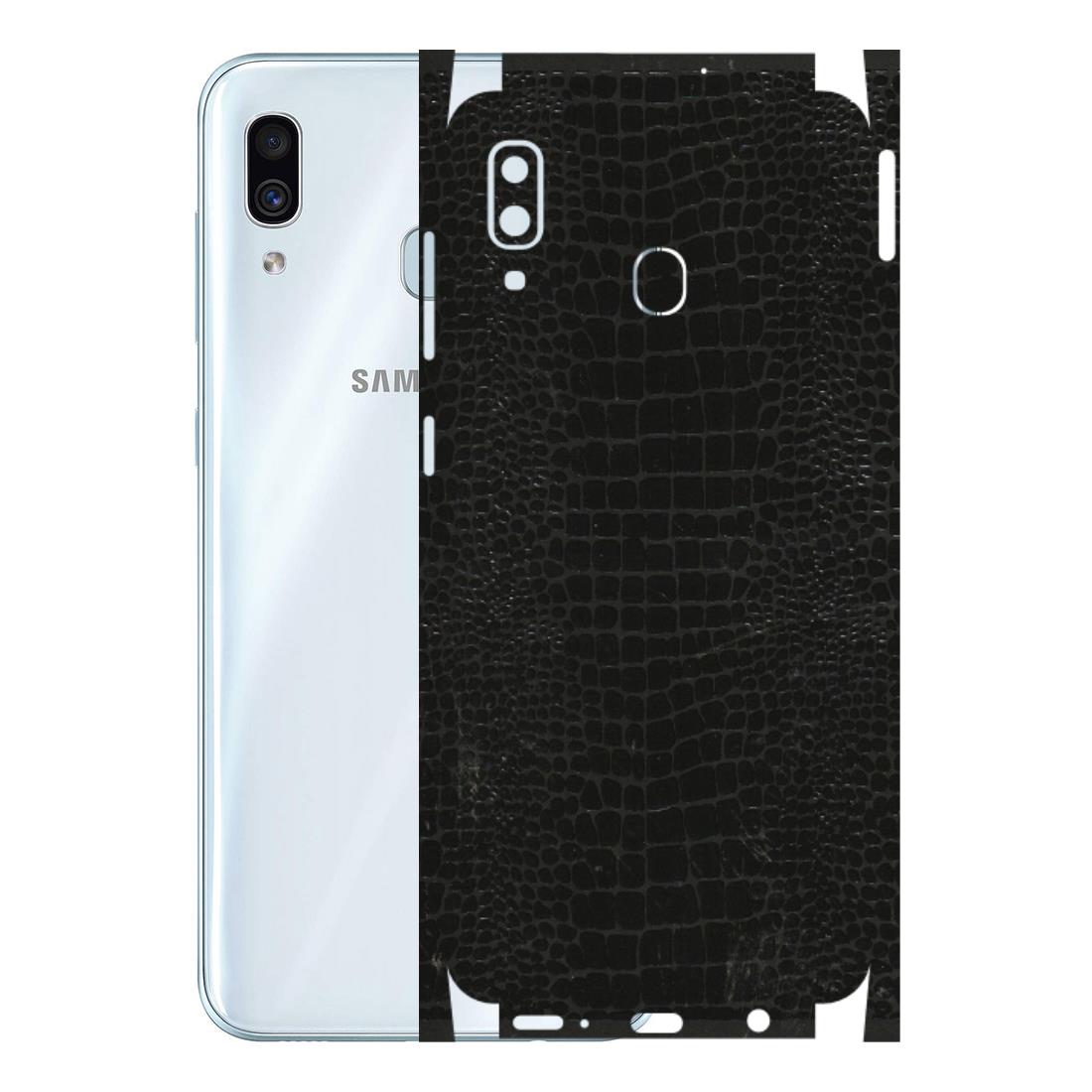 Samsung A/S Series Phone Skins (All Models) - Snake Leather Black - 3D Embossed Finish (L-107) Samsung Galaxy A30