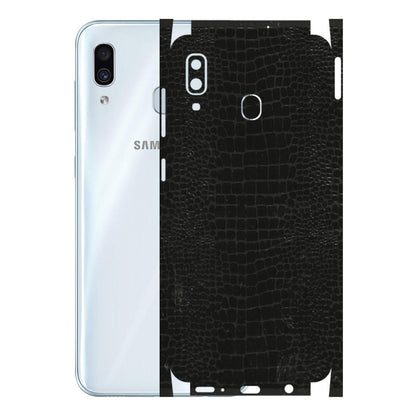 Samsung A/S Series Phone Skins (All Models) - Snake Leather Black - 3D Embossed Finish (L-107) Samsung Galaxy A30