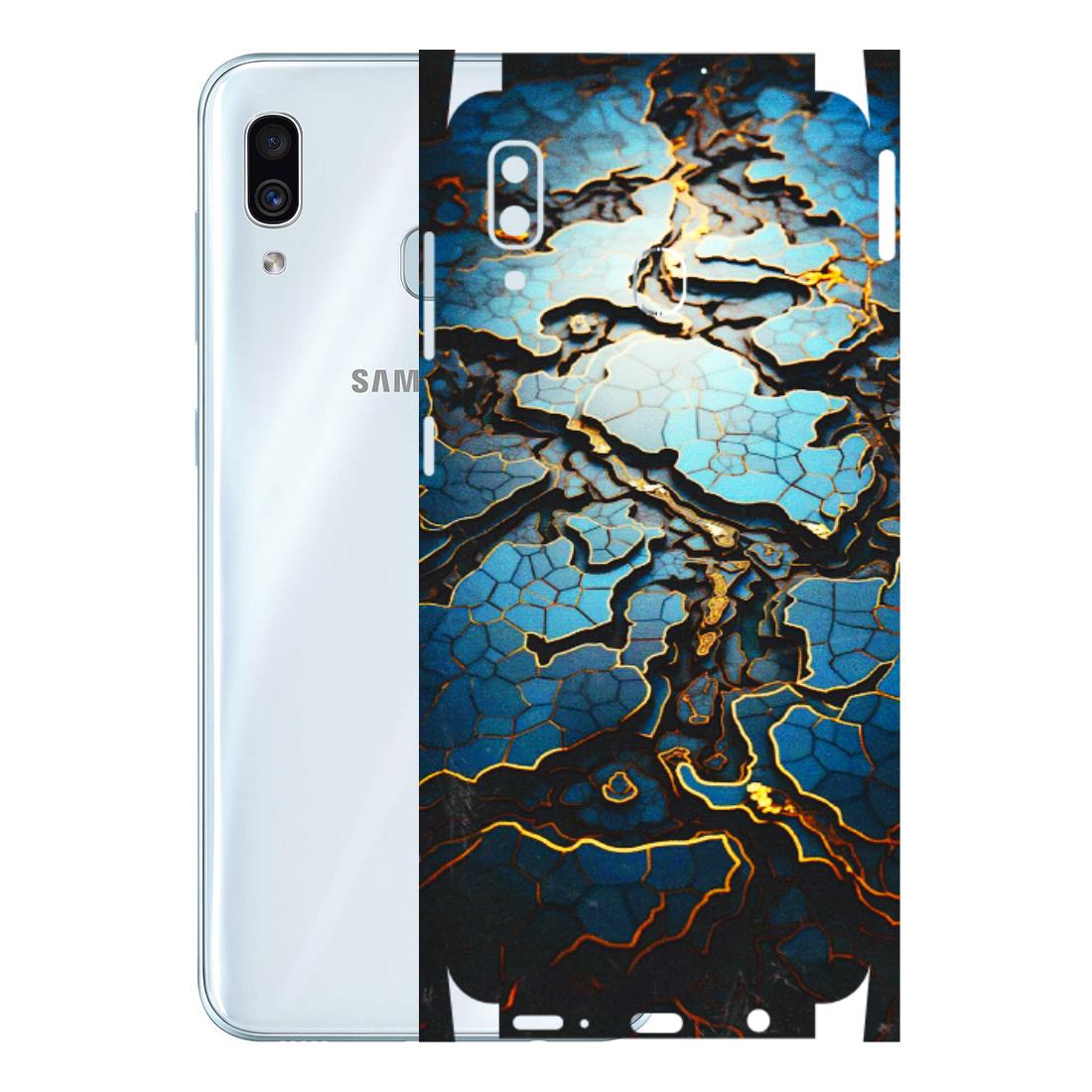 Samsung A/S Series Phone Skins (All Models) - Blue Gold Abstract - 3D Embossed Finish (L-11) Samsung Galaxy A30