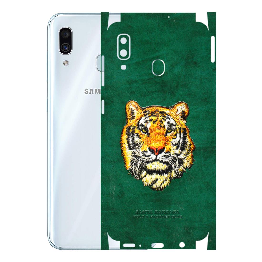 Samsung A/S Series Phone Skins (All Models) - Leather Feel Tiger - 3D Embossed Finish (L-111) Samsung Galaxy A30