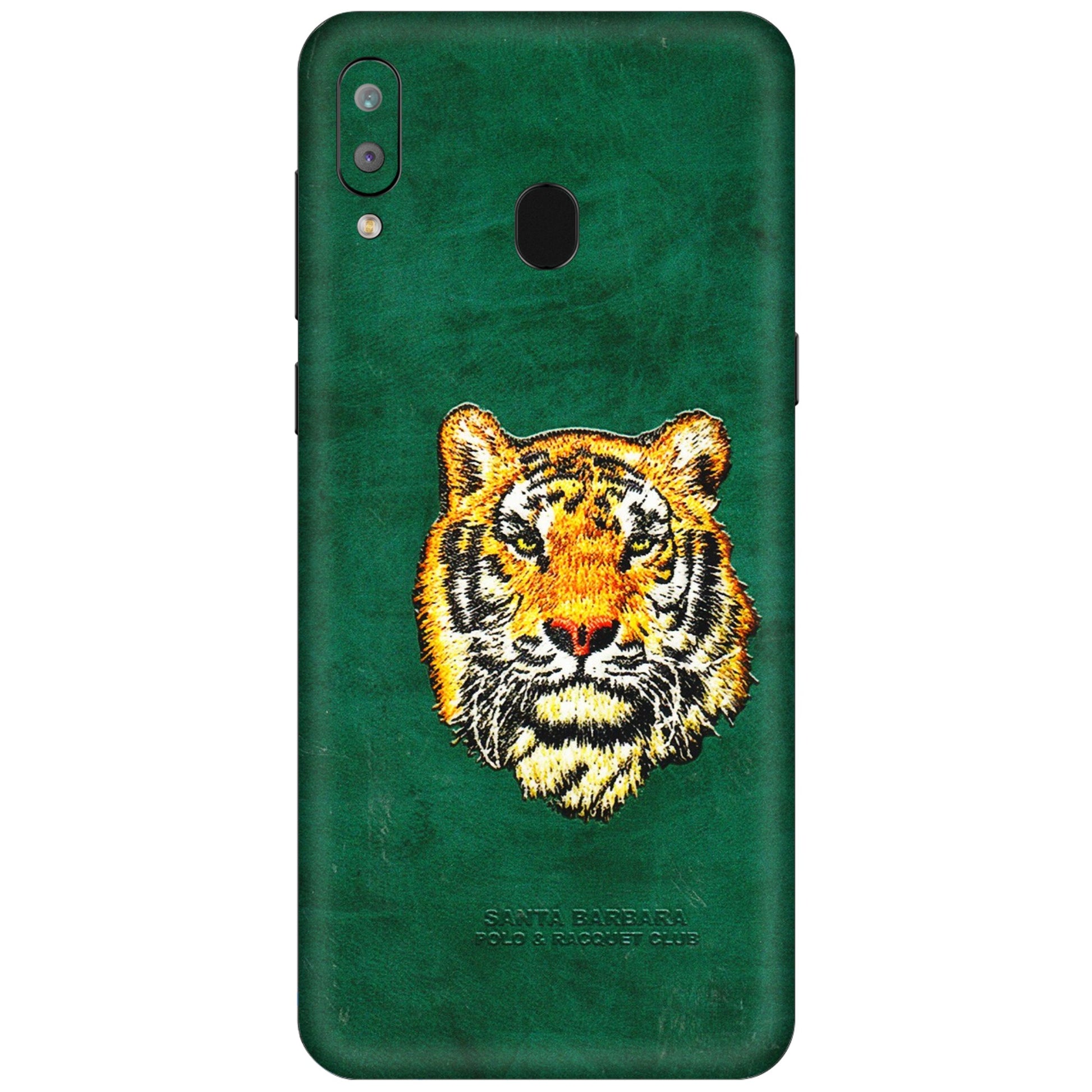 Samsung A/S Series Phone Skins (All Models) - Leather Feel Tiger - 3D Embossed Finish (L-111) Samsung Galaxy A30