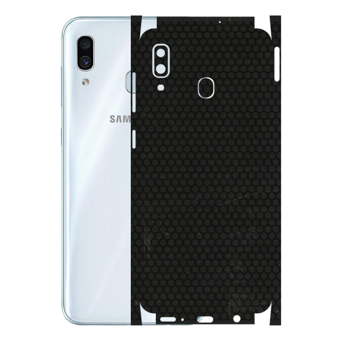 Samsung A/S Series Phone Skins (All Models) - Black honeycomb - 3D Embossed Finish (L-114) Samsung Galaxy A30