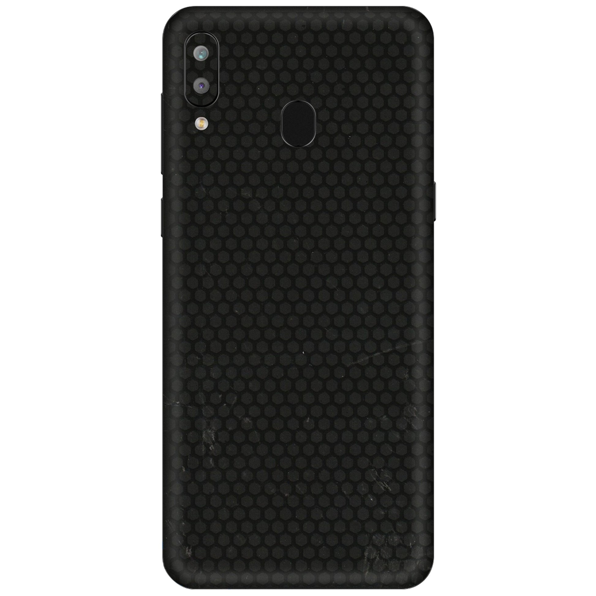 Samsung A/S Series Phone Skins (All Models) - Black honeycomb - 3D Embossed Finish (L-114) Samsung Galaxy A30