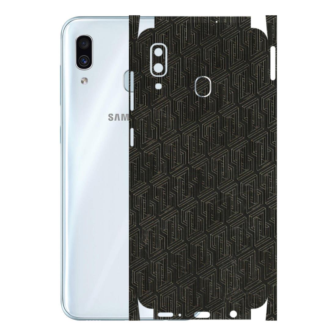 Samsung A/S Series Phone Skins (All Models) - Black Abstract Pattern - 3D Embossed Finish (L-117) Samsung Galaxy A30