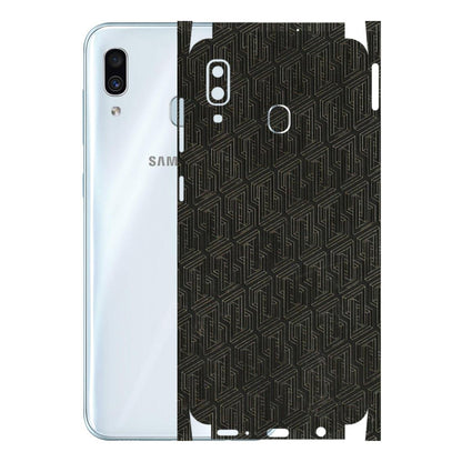 Samsung A/S Series Phone Skins (All Models) - Black Abstract Pattern - 3D Embossed Finish (L-117) Samsung Galaxy A30