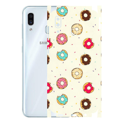 Samsung A/S Series Phone Skins (All Models) - Mini Donuts Doodle Art - 3D Embossed Finish (L-122) Samsung Galaxy A30