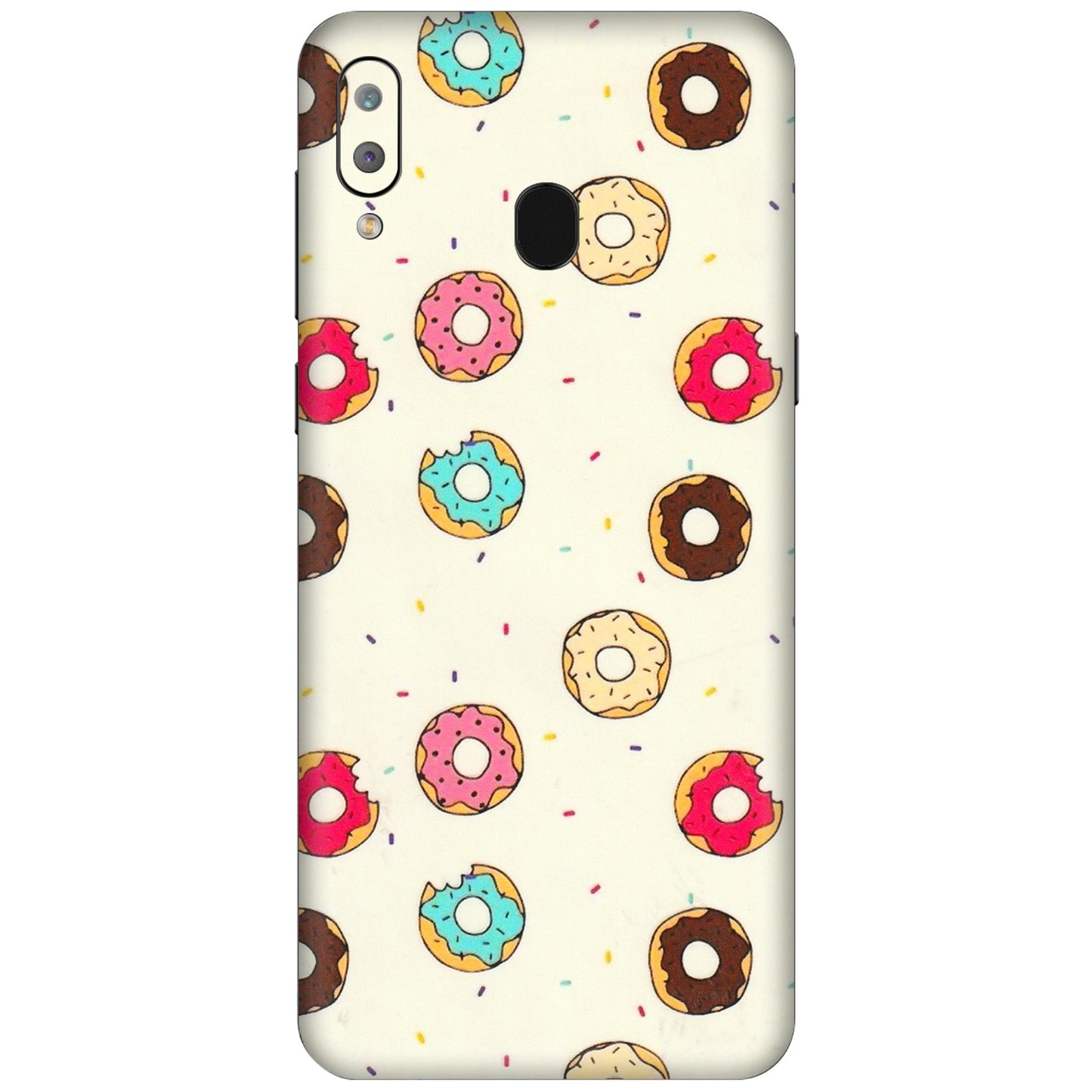 Samsung A/S Series Phone Skins (All Models) - Mini Donuts Doodle Art - 3D Embossed Finish (L-122) Samsung Galaxy A30