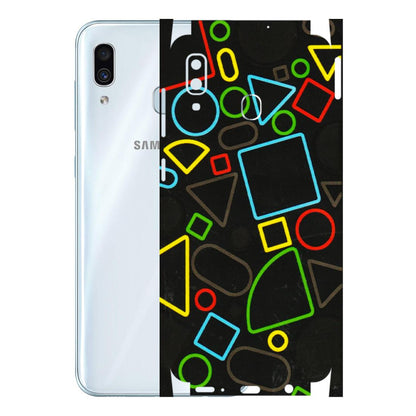 Samsung A/S Series Phone Skins (All Models) - Black Shapes - 3D Embossed Finish (L-131) Samsung Galaxy A30
