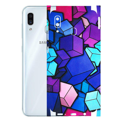 Samsung A/S Series Phone Skins (All Models) - Cube Doodle - 3D Embossed Finish (L-141) Samsung Galaxy A30