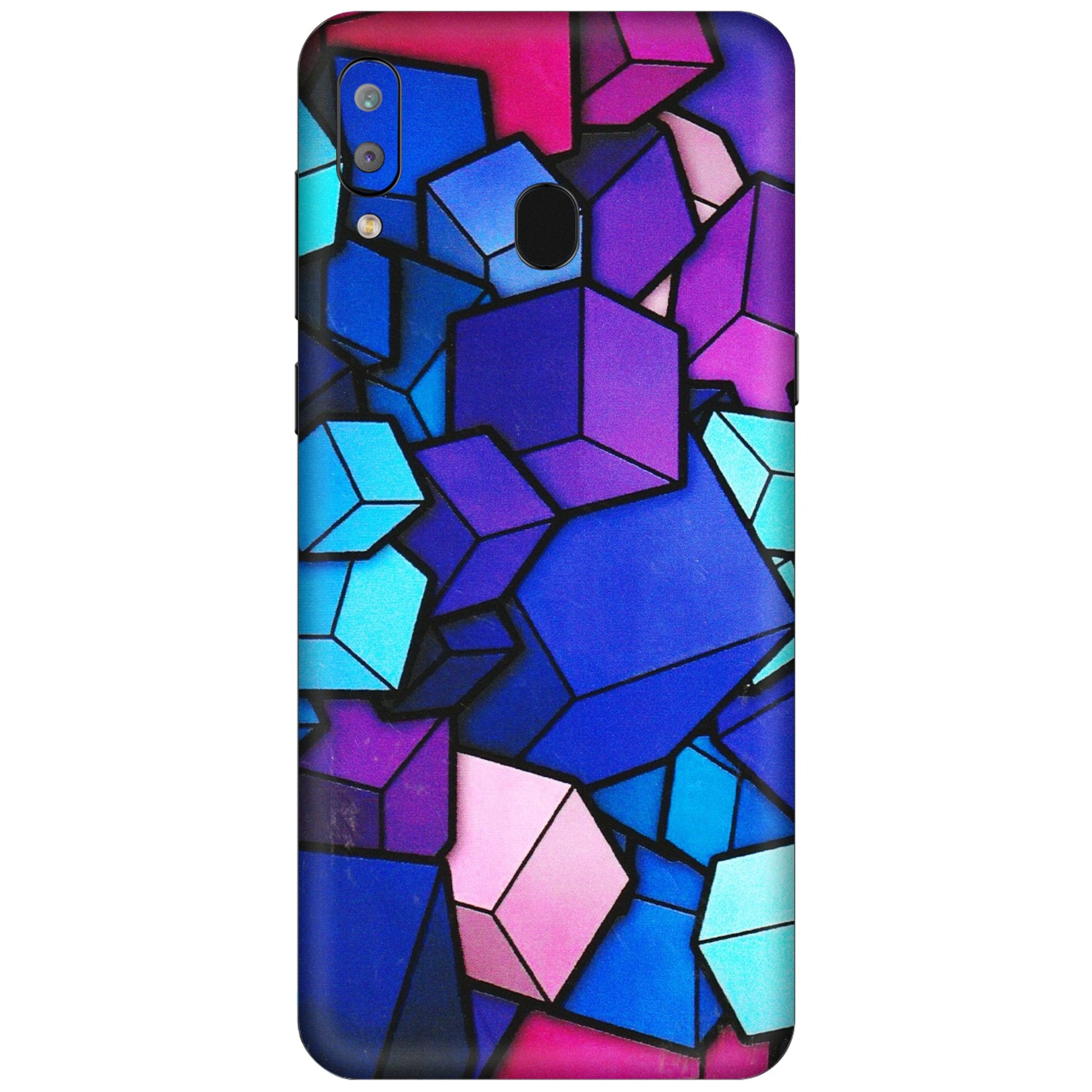 Samsung A/S Series Phone Skins (All Models) - Cube Doodle - 3D Embossed Finish (L-141) Samsung Galaxy A30