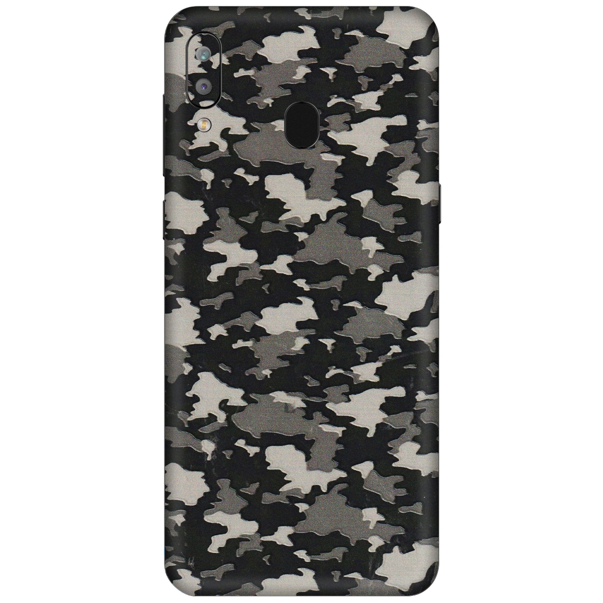 Samsung A/S Series Phone Skins (All Models) - Black/Grey Camoflaunge - 3D Embossed Finish (L-142) Samsung Galaxy A30