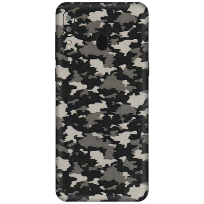Samsung A/S Series Phone Skins (All Models) - Black/Grey Camoflaunge - 3D Embossed Finish (L-142) Samsung Galaxy A30