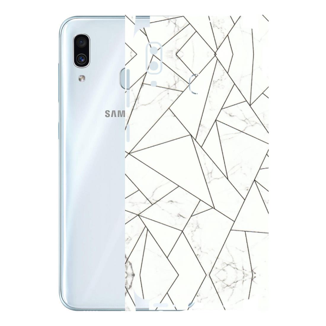 Samsung A/S Series Phone Skins (All Models) - Luxury White Marble Effect - 3D Embossed Finish (L-168) Samsung Galaxy A30