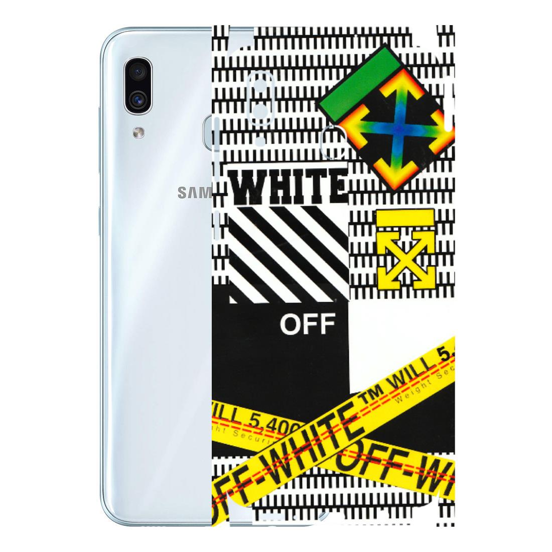 Samsung A/S Series Phone Skins (All Models) - White Off Abstract - 3D Embossed Finish (L-172) Samsung Galaxy A30