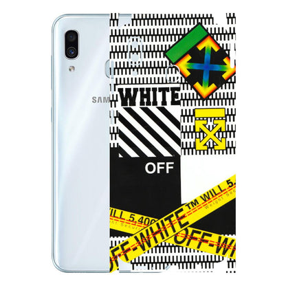 Samsung A/S Series Phone Skins (All Models) - White Off Abstract - 3D Embossed Finish (L-172) Samsung Galaxy A30